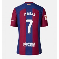 Barcelona Ferran Torres #7 Replica Home Shirt Ladies 2023-24 Short Sleeve